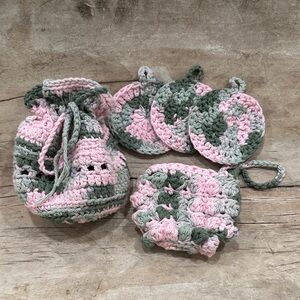 Handmade Cotton Crochet Bath Set.